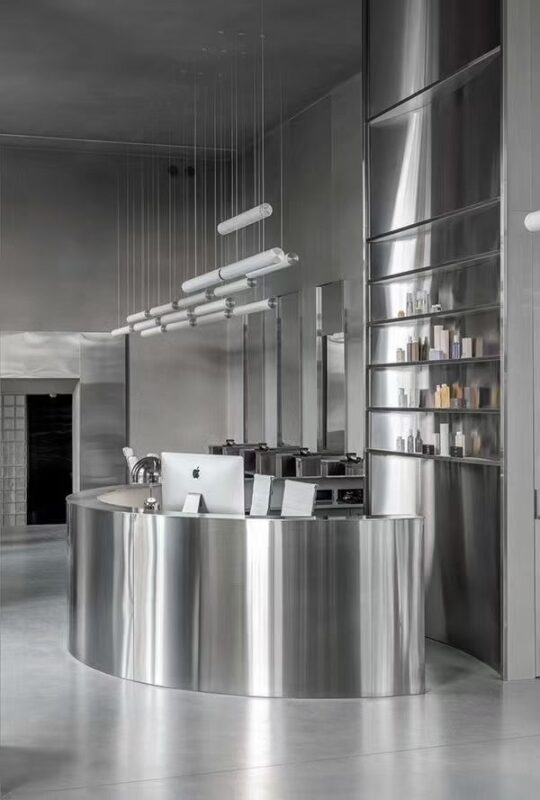 Brushed stainless steel sheet applications in elevators hotels kitchens and commercial buildings