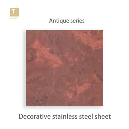 Vintage distressed stainless steel sheet with antique copper finish, decorative metal panel for wall cladding