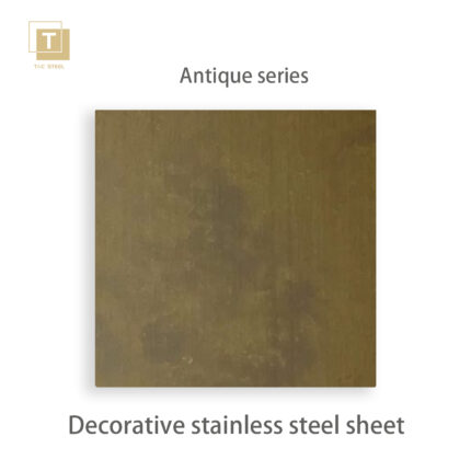 Vintage stainless steel sheet application in hotel lobby
