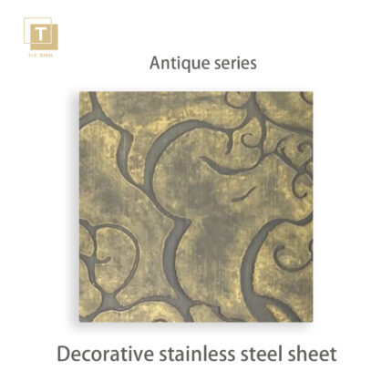 Close-up of antique copper brushed texture on T&C STEEL stainless steel sheet